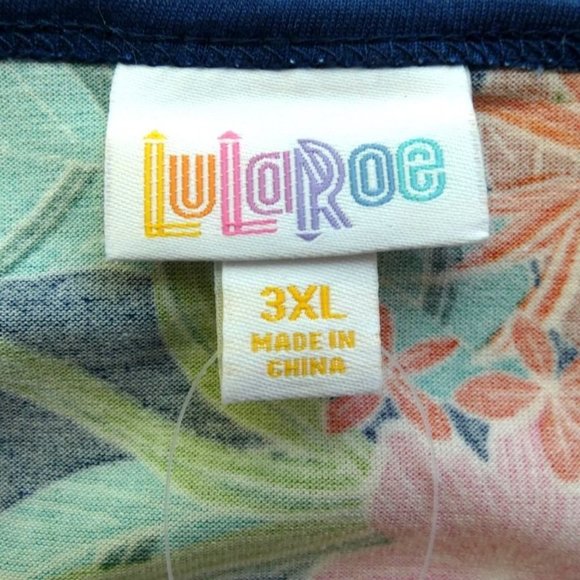 NWT LulaRoe Blue Floral Print Lynnae Top 3XL - Picture 7 of 9